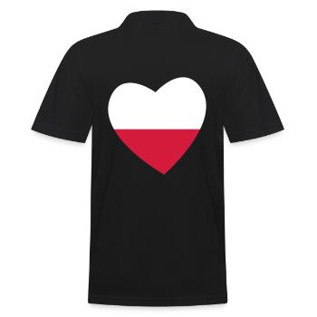 Herz Polen - Männer Poloshirt - Schwarz - Hinten - Kai (181cm)