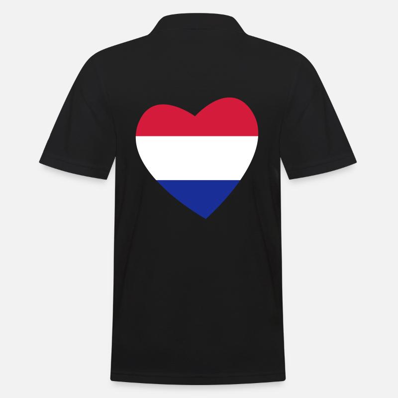 Herz Niederlande - Männer Poloshirt - Schwarz