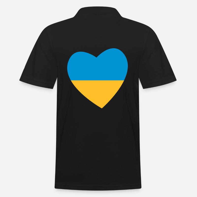 Herz Ukraine - Männer Poloshirt - Schwarz