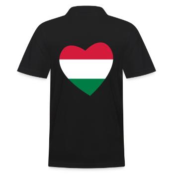 Herz Ungarn - Männer Poloshirt - Schwarz - Hinten - Kai (181cm)