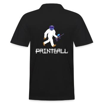 paintball gotcha paintballspieler - Männer Poloshirt - Schwarz - Hinten - Kai (181cm)