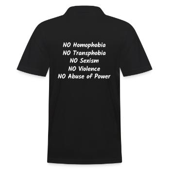 JA zu Freiheit und Vielfalt - Männer Poloshirt - Schwarz - Hinten - Kai (181cm)
