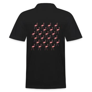 Flamingo rosa Muster - Männer Poloshirt - Schwarz - Hinten - Kai (181cm)