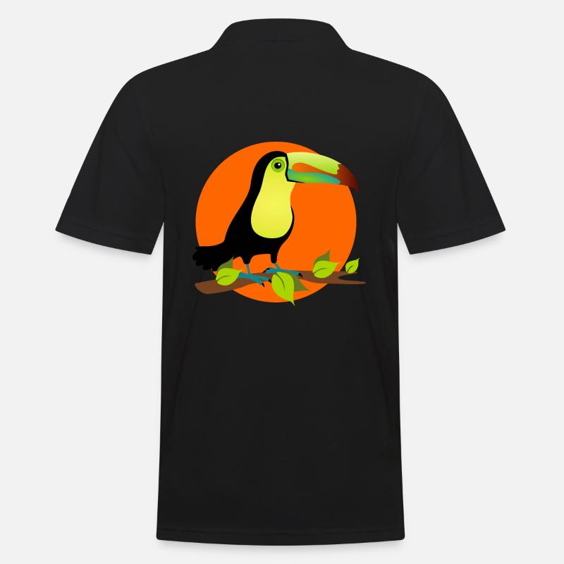 toucan exotique sous les tropiques devant un soleil - Polo Homme - noir