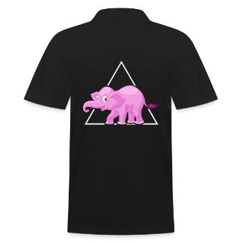 Elephant pachyderm pink elephant in the porcelain shop - Men's Polo Shirt - black - Back - Kai (181cm)