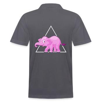Elefanten Dickhäuter rosa Elefant im Porzelanladen - Männer Poloshirt - Anthrazit - Hinten - Nico (186cm)