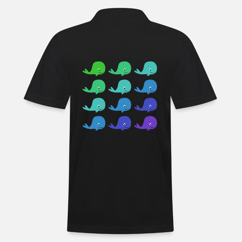 Whales pattern - Men's Polo Shirt - black