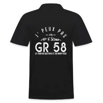 J'peux pas j'ai GR 58 sport randonnée Queyras - Polo Homme - noir - Dos - Kai (181cm)