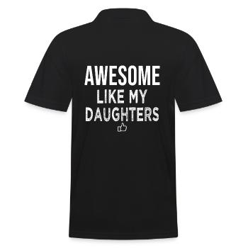 Toll wie meine Töchter tolles Papa Geschenk - Männer Poloshirt - Schwarz - Hinten - Kai (181cm)