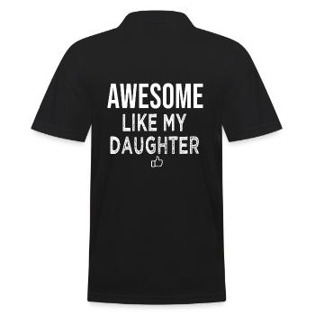Toll wie meine Tochter Geschenk Papa - Männer Poloshirt - Schwarz - Hinten - Kai (181cm)