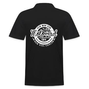 Motorrad Tshirt Opa Geschenk Fahrender Biker Opa - Männer Poloshirt - Schwarz - Hinten - Kai (181cm)