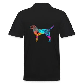 Labrador Retriever Flowers Geschenkidee - Männer Poloshirt - Schwarz - Hinten - Kai (181cm)