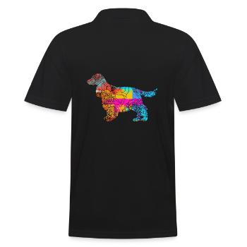 Cocker Spaniel Flowers - Männer Poloshirt - Schwarz - Hinten - Kai (181cm)