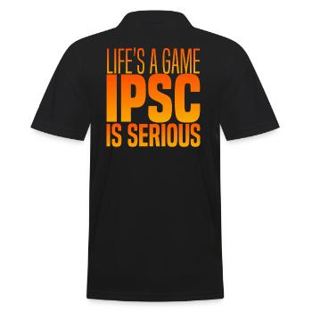 IPSC ist ernst - Männer Poloshirt - Schwarz - Hinten - Kai (181cm)