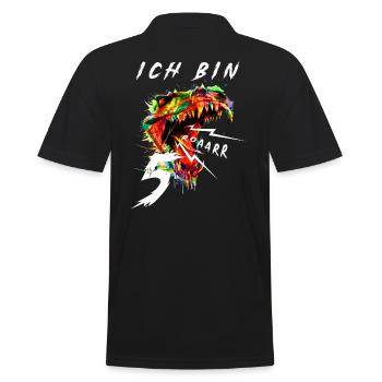 Kinder Dinosaurier 5 Geburtstag Ich bin 5 Dino - Männer Poloshirt - Schwarz - Hinten - Kai (181cm)