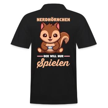 Erdmännchen - Männer Poloshirt - Schwarz - Hinten - Kai (181cm)