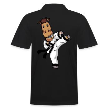 Wild Horse Martial Arts Karate Horse Horse Fool Judo - Men's Polo Shirt - black - Back - Kai (181cm)