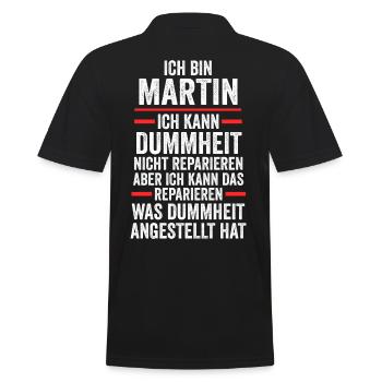 Martin - Männer Poloshirt - Schwarz - Hinten - Kai (181cm)