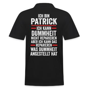 Patrick - Männer Poloshirt - Schwarz - Hinten - Kai (181cm)