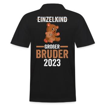 Bären 2023 Bruder - Männer Poloshirt - Schwarz - Hinten - Kai (181cm)