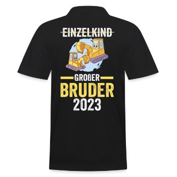 Bagger 2023 Bruder - Männer Poloshirt - Schwarz - Hinten - Kai (181cm)
