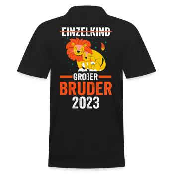 Dinosaurier 2023 Bruder - Männer Poloshirt - Schwarz - Hinten - Kai (181cm)