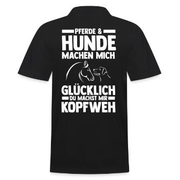 Pferde Pferdeliebhaber Hundeliebhaber Hunde - Männer Poloshirt - Schwarz - Hinten - Kai (181cm)