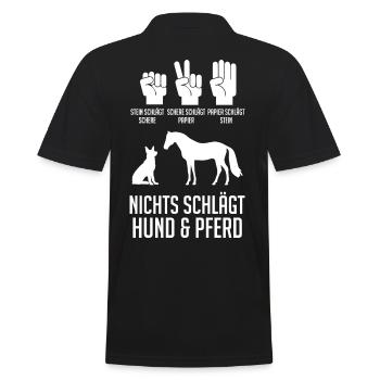 Hunde Pferdeliebhaber Hundeliebhaber Pferde - Männer Poloshirt - Schwarz - Hinten - Kai (181cm)