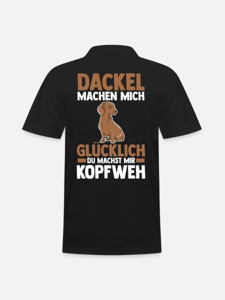 Hund Dackel - Männer Poloshirt - Schwarz