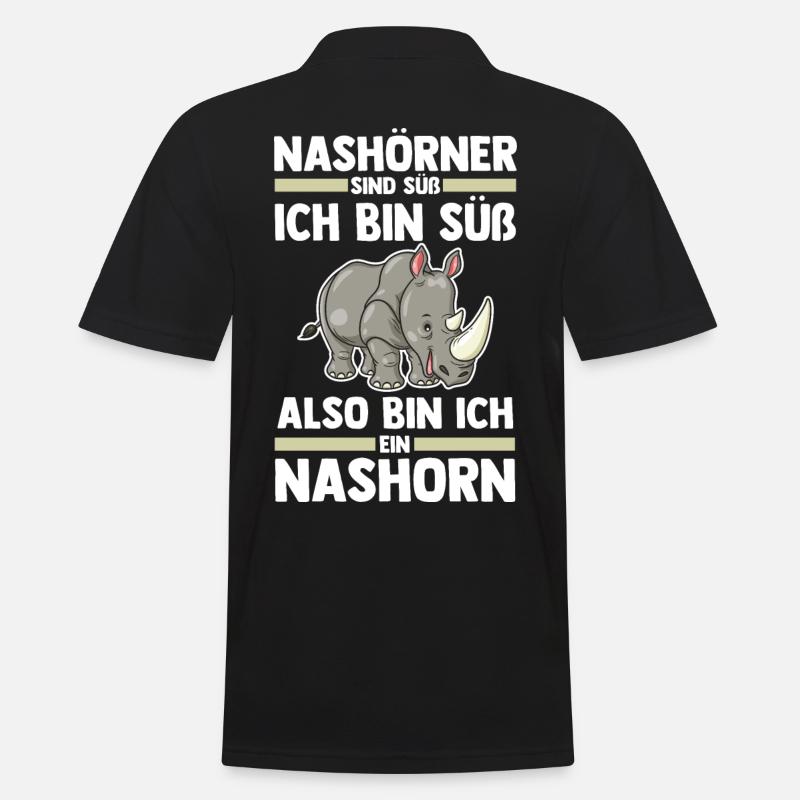 Nashorn - Männer Poloshirt - Schwarz