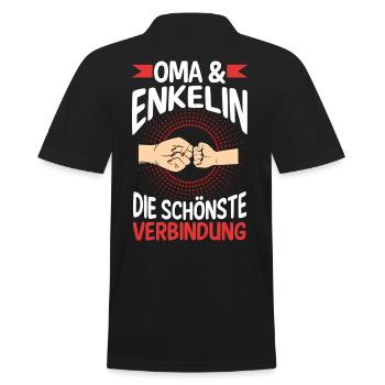 Oma Großmutter und Enkelin - Männer Poloshirt - Schwarz - Hinten - Kai (181cm)