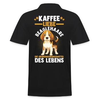 Dog Coffee Beagle - Men's Polo Shirt - black - Back - Kai (181cm)
