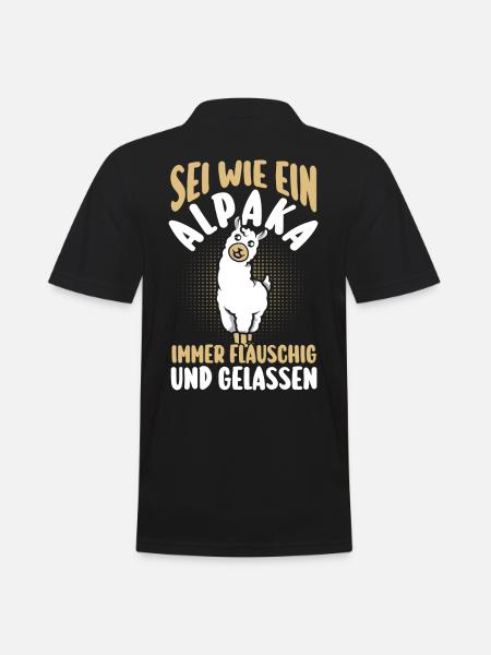 Alpaka - Männer Poloshirt - Schwarz