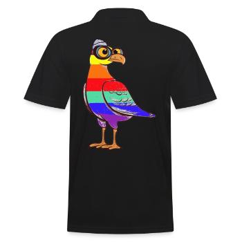 LGBT Rainbow Seagull Seagulls Maritime - Men's Polo Shirt - black - Back - Kai (181cm)