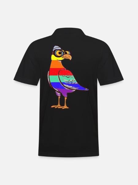 LGBT Rainbow Seagull Seagulls Maritime - Men's Polo Shirt - black