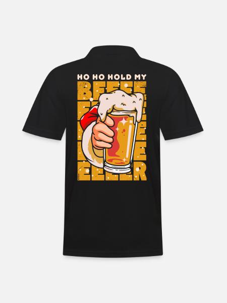 Christmas hoho hold my beer - Men's Polo Shirt - black