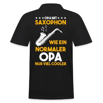 Saxophonist Opa Saxophon Saxophonspieler - Männer Poloshirt - Schwarz - Hinten - Kai (181cm)