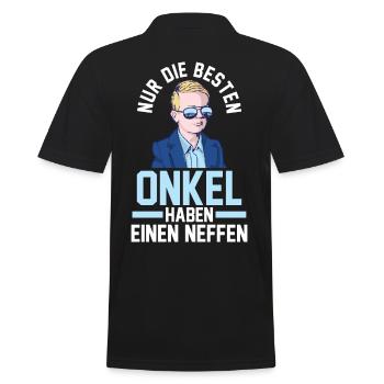 Onkel und Neffe - Männer Poloshirt - Schwarz - Hinten - Kai (181cm)
