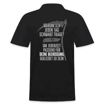 Für Goths & alle, die gerne schwarz tragen - Männer Poloshirt - Schwarz - Hinten - Kai (181cm)