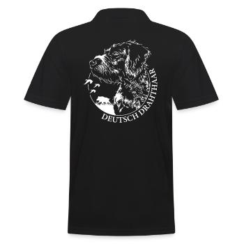 DEUTSCH DRAHTHAAR Wilsigns Jagdhund Jagdhunde - Männer Poloshirt - Schwarz - Hinten - Kai (181cm)