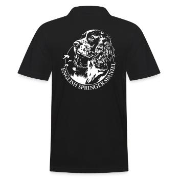 English Springer Spaniel Hunting Portrait Wilsigns - Men's Polo Shirt - black - Back - Kai (181cm)