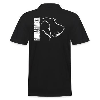 RAUHAARDACK PROFILE Wilsigns dog motif dachshund - Men's Polo Shirt - black - Back - Kai (181cm)