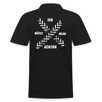 Traktor Traktorfahrer Schlepper "Acker ackern" - Männer Poloshirt - Schwarz - Hinten - Kai (181cm)