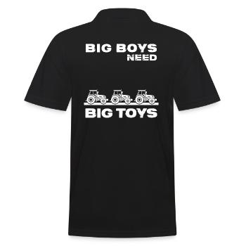 Conducteur de tracteur tracteur tracteur "gros jouets" - Polo Homme - noir - Dos - Kai (181cm)