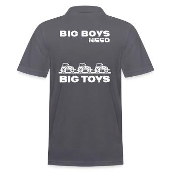 Traktor Traktorfahrer Schlepper "big toys" - Männer Poloshirt - Anthrazit - Hinten - Nico (186cm)