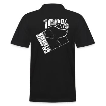 FLAT COATED RETRIEVER 100 - Männer Poloshirt - Schwarz - Hinten - Kai (181cm)