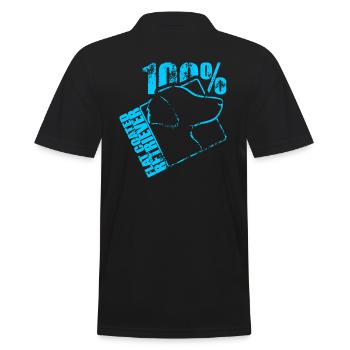 FLAT COATED RETRIEVER 100 - Männer Poloshirt - Schwarz - Hinten - Kai (181cm)