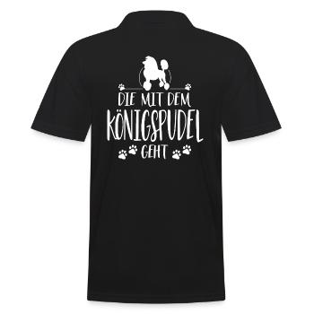 DIE MIT KÖNIGSPUDEL GEHT Wilsigns Hunde Spruch - Männer Poloshirt - Schwarz - Hinten - Kai (181cm)