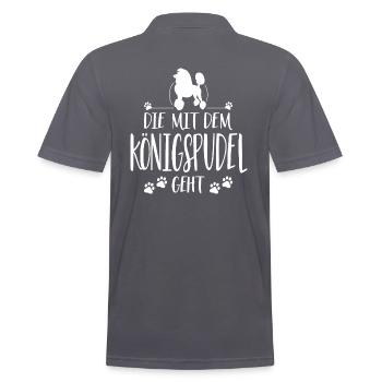 DIE MIT KÖNIGSPUDEL GEHT Wilsigns Hunde Spruch - Männer Poloshirt - Anthrazit - Hinten - Nico (186cm)