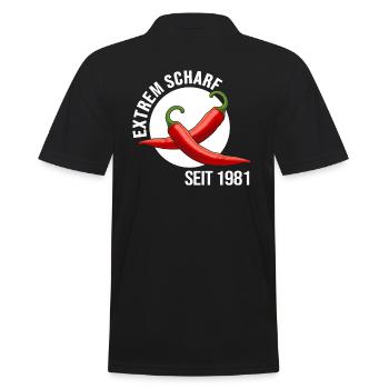 1981 Birthday Anniversary Extremely Hot Party - Men's Polo Shirt - black - Back - Kai (181cm)